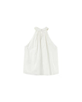 Embroidered high collar top ecru Poco_12932