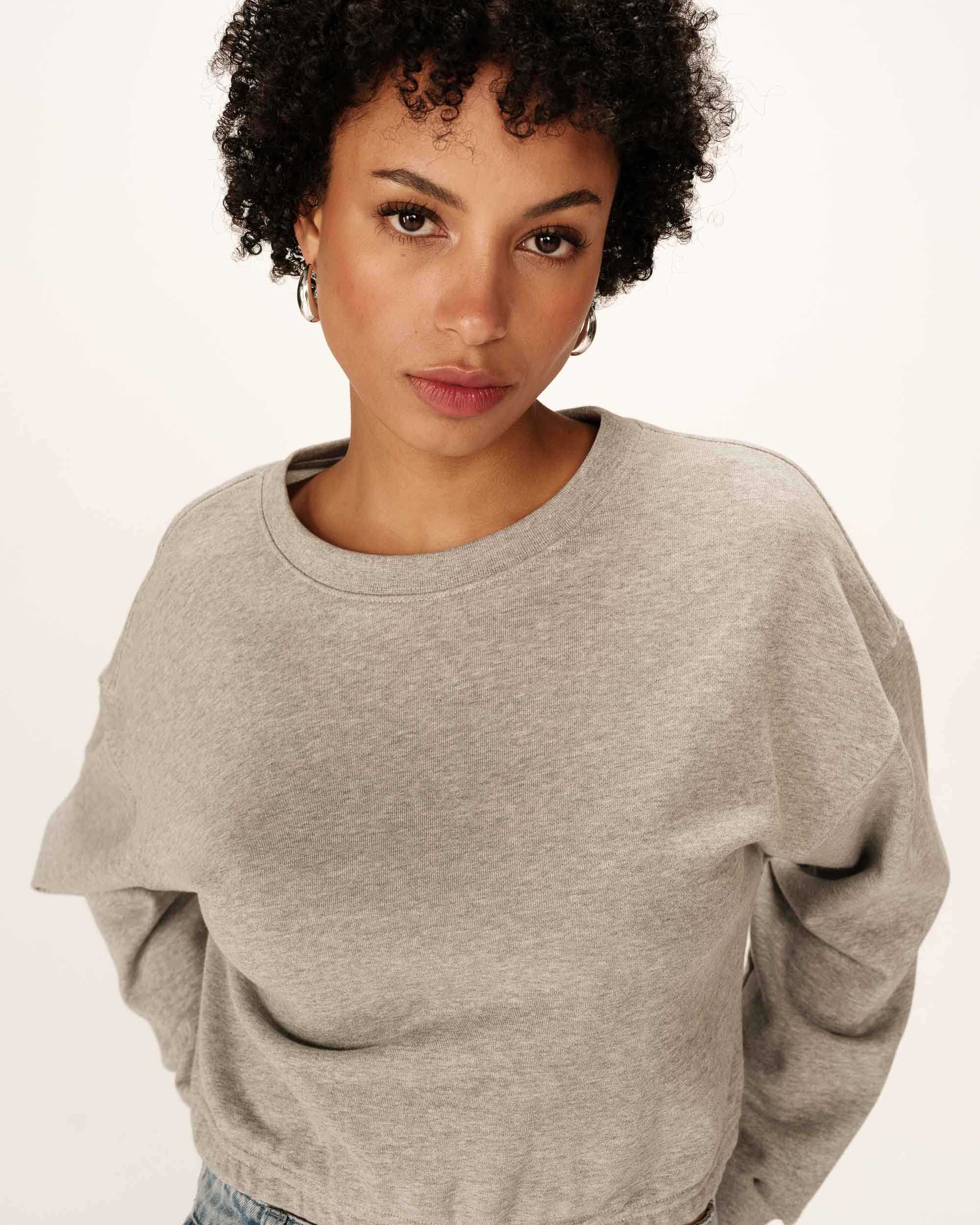 Oversized crop sweatshirt gray Podium