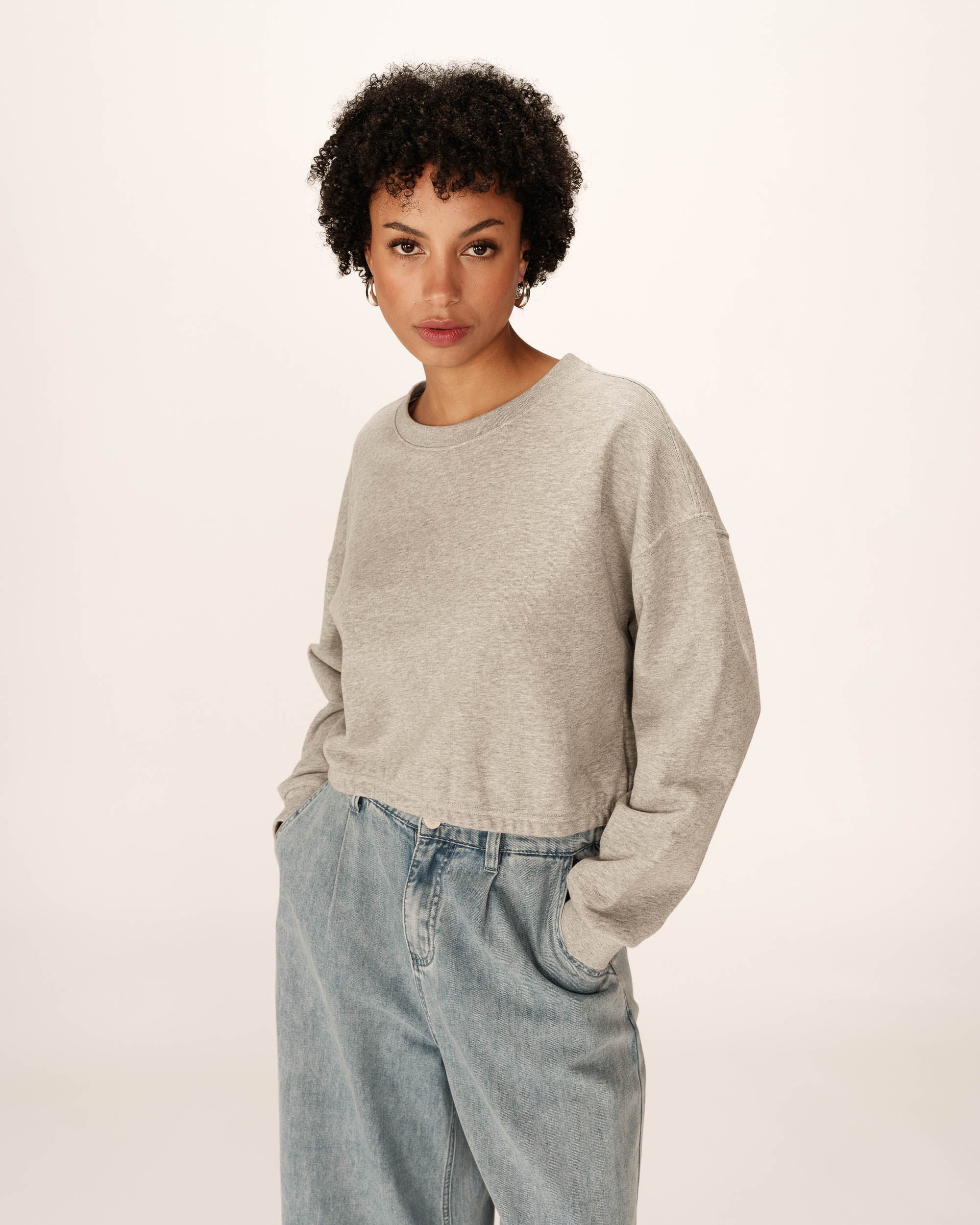 Oversized crop sweatshirt gray Podium