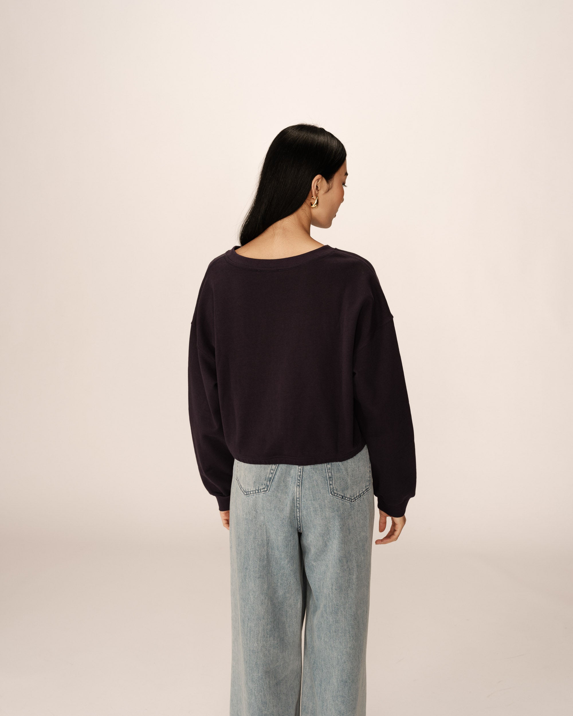 Oversized crop sweatshirt navy Podium