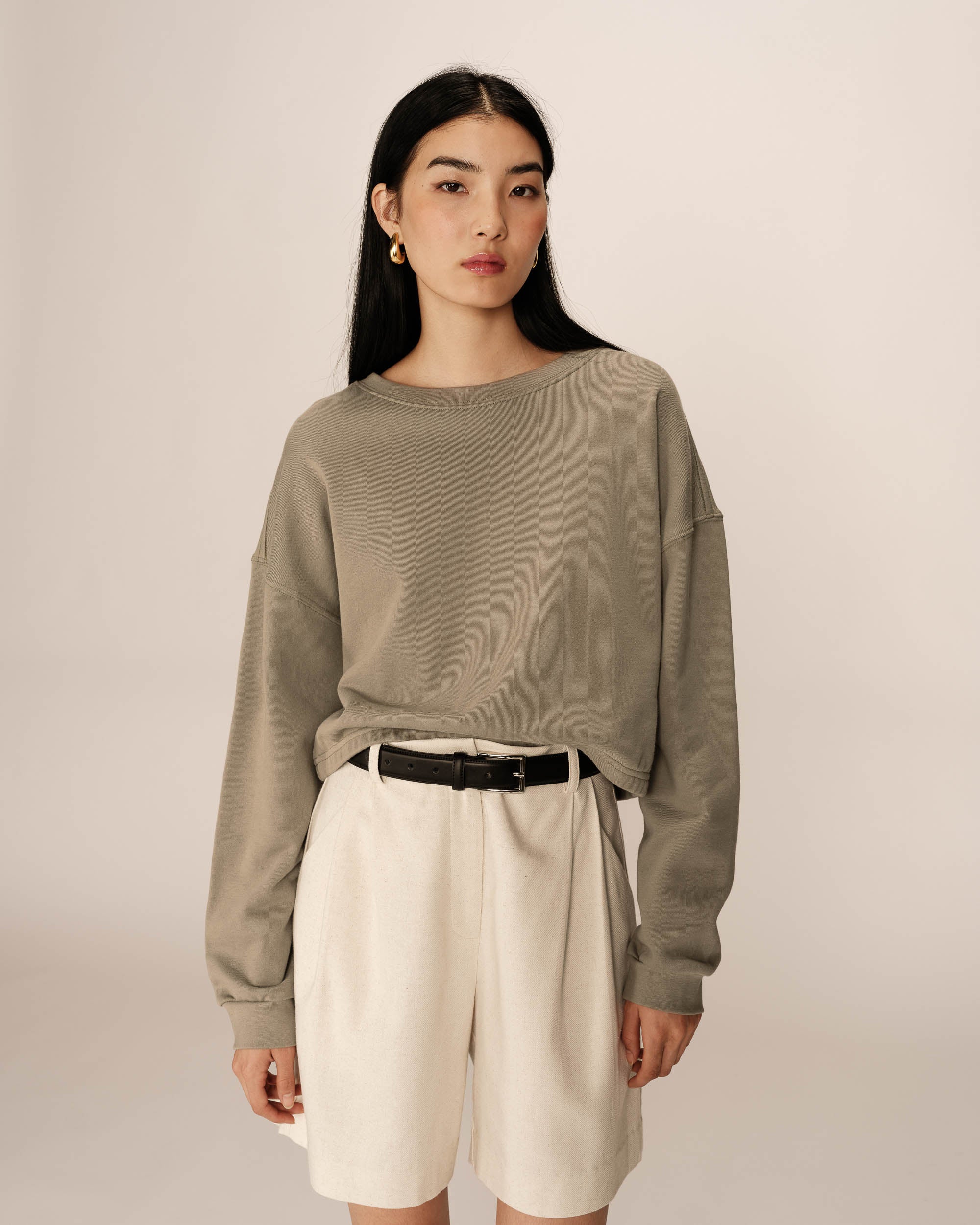 Oversized crop sweatshirt green Podium