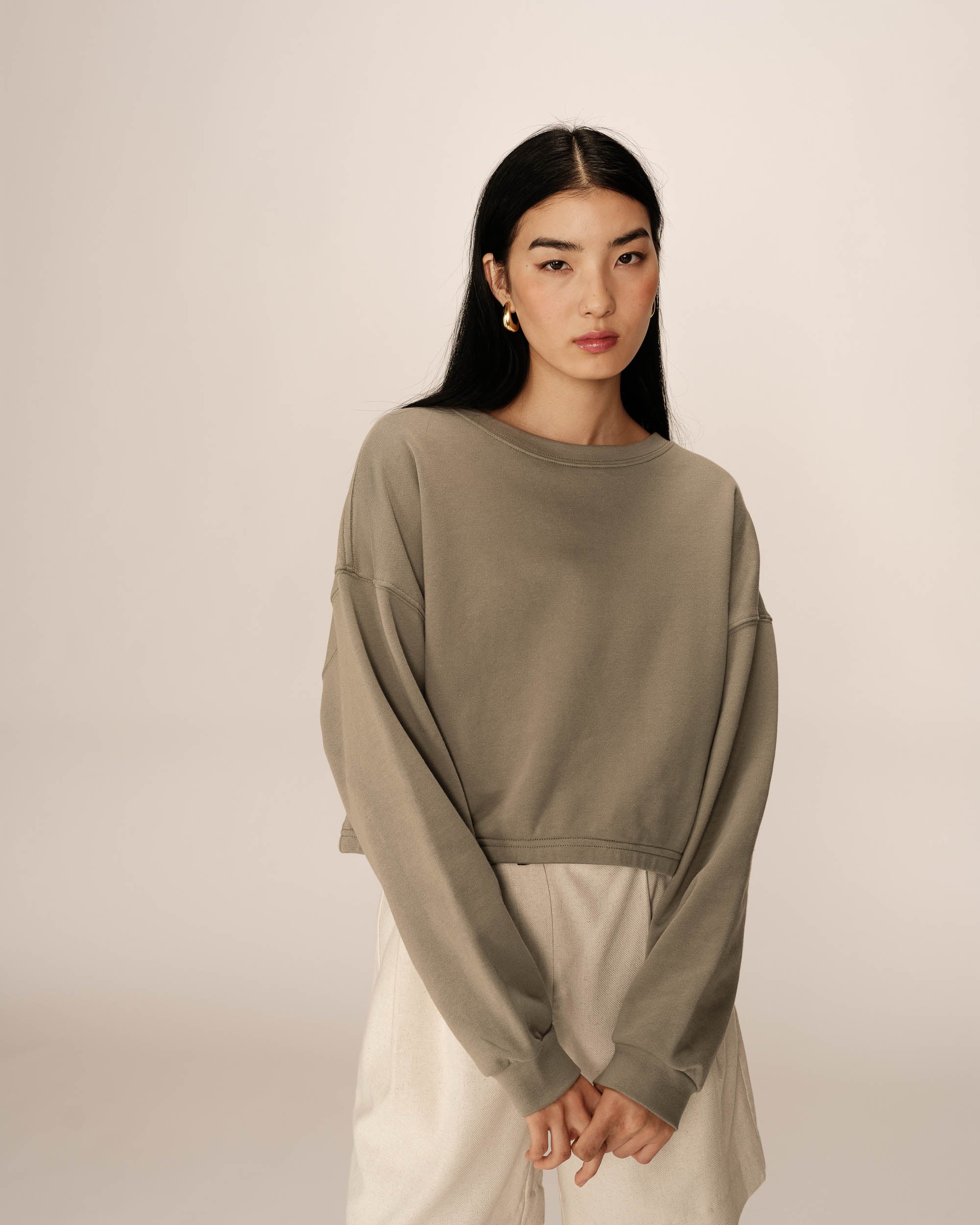 Oversized crop sweatshirt green Podium