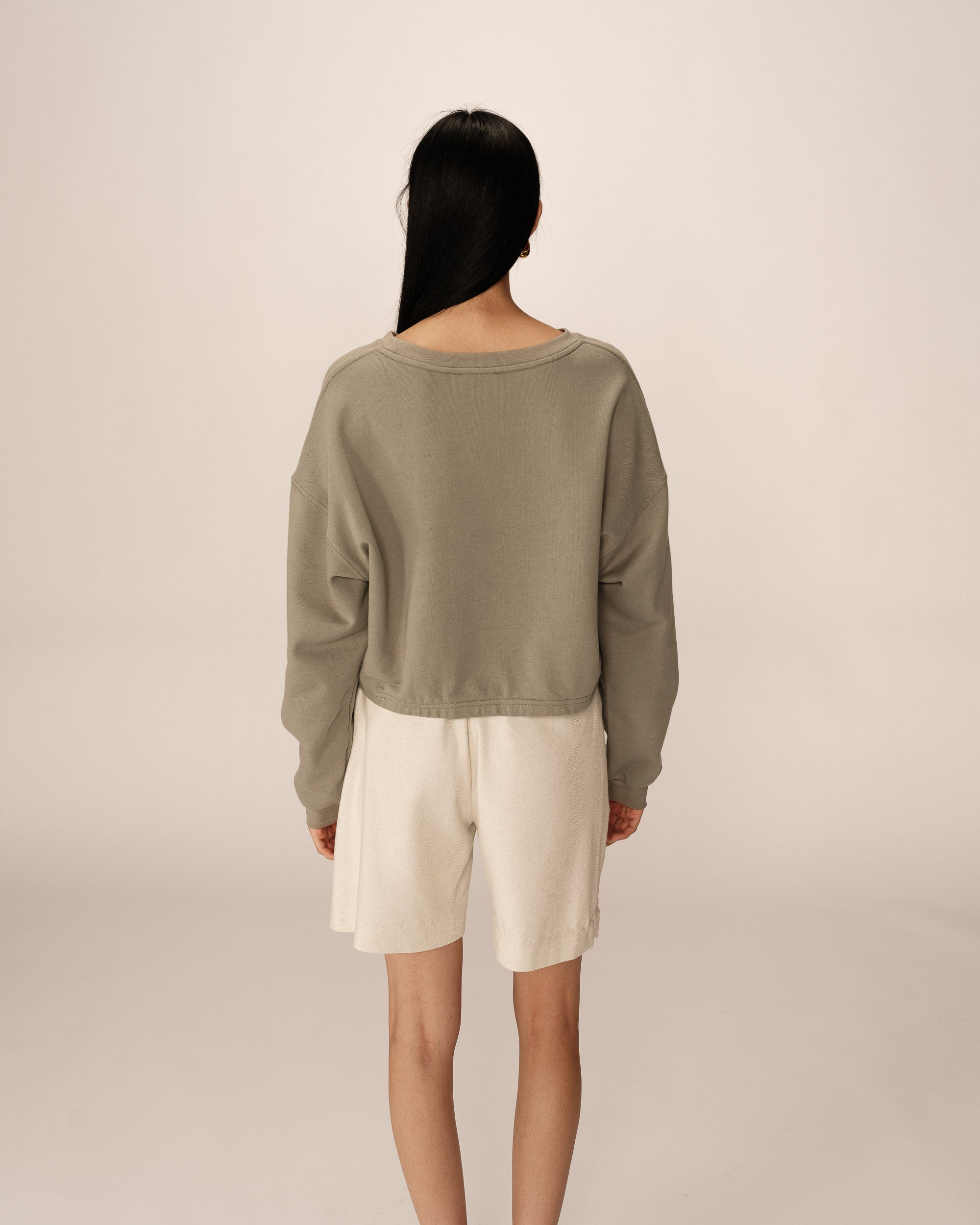 Oversized crop sweatshirt green Podium