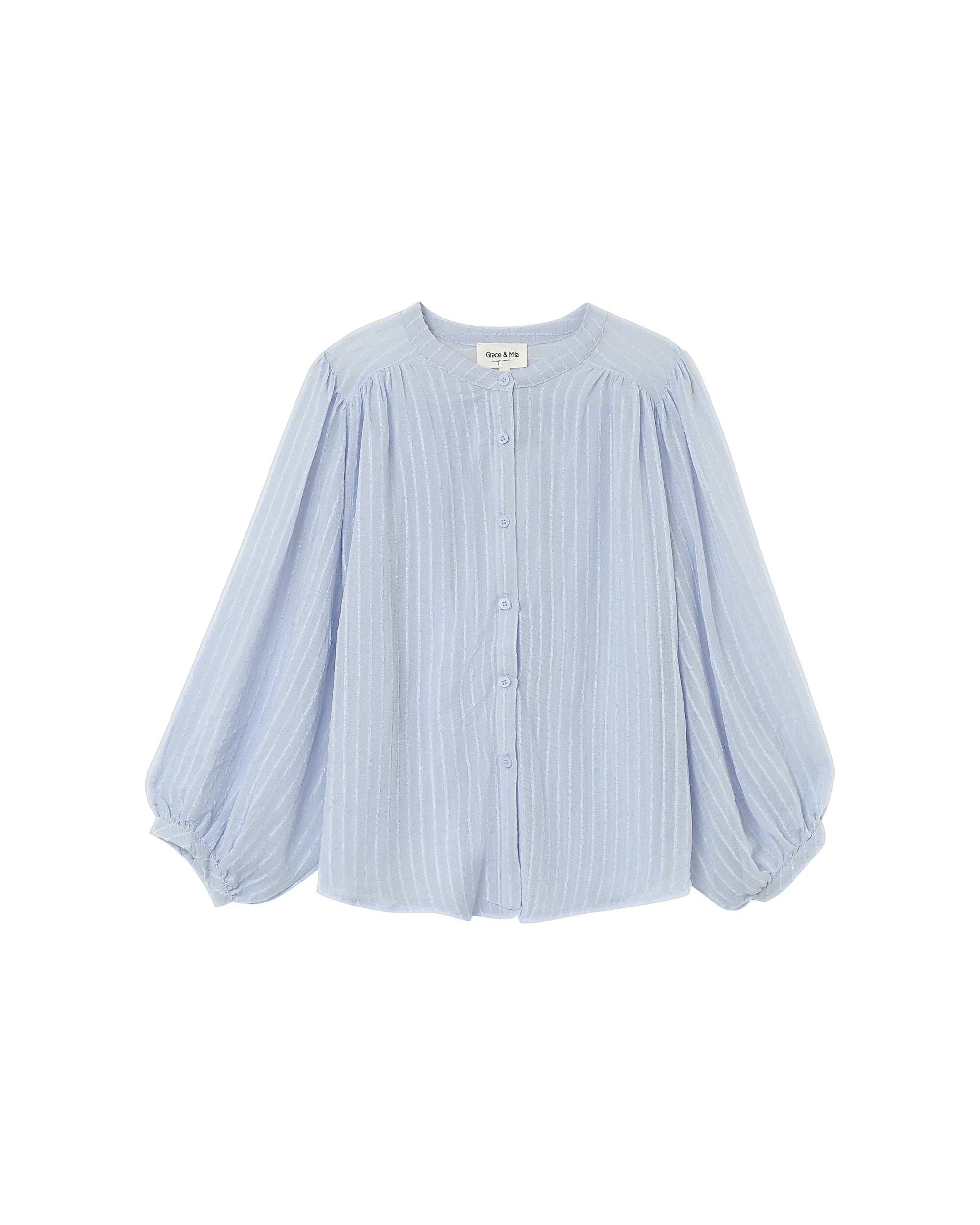 Transparent fluid blouse blue Poesie