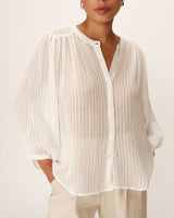 Transparent fluid blouse ecru Poesie