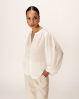 Transparent fluid blouse ecru Poesie