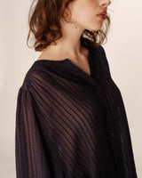 Transparent fluid blouse navy Poesie