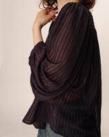 Transparent fluid blouse navy Poesie