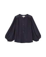 Transparent fluid blouse navy Poesie