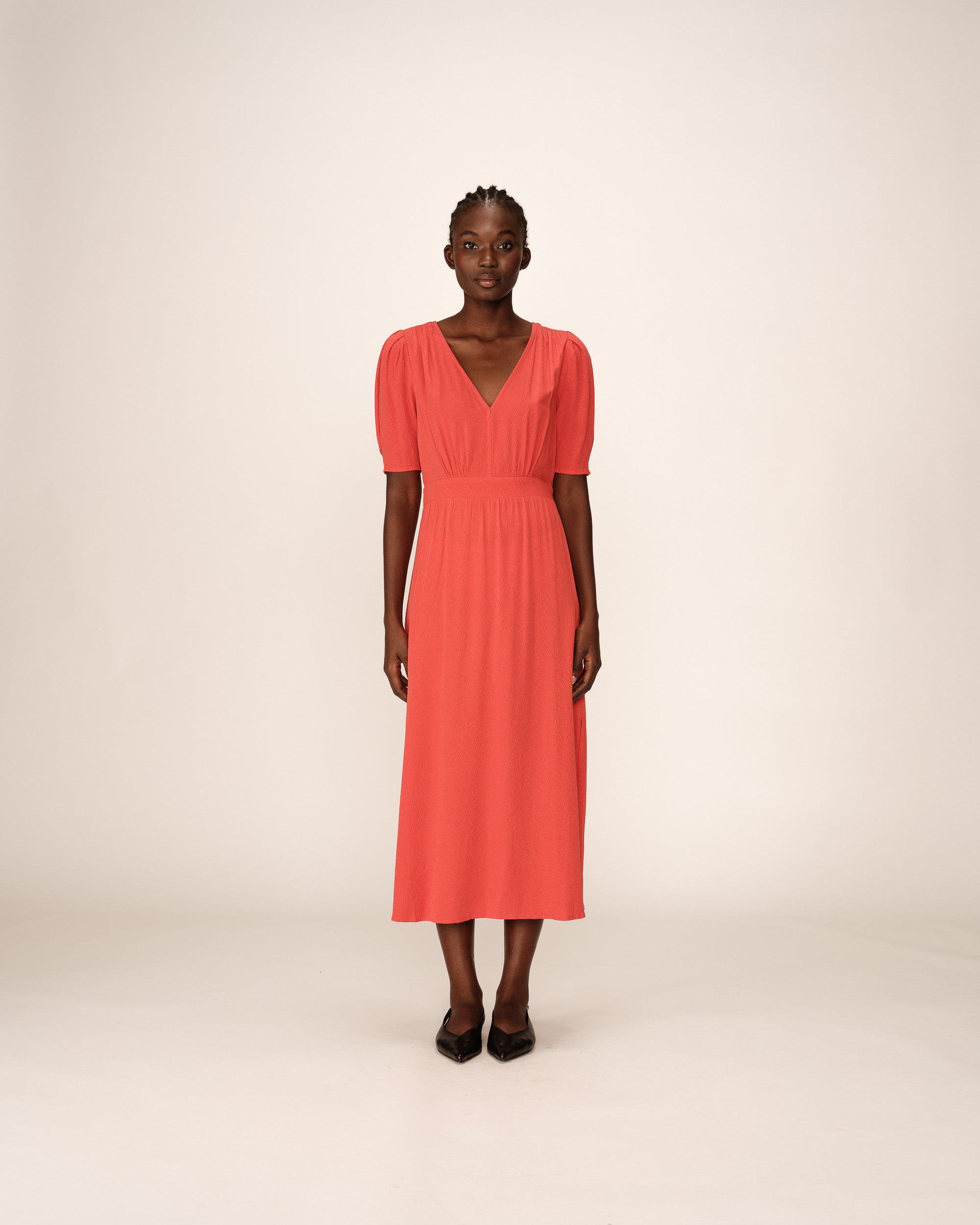 Robe longue droite terracotta Poldie