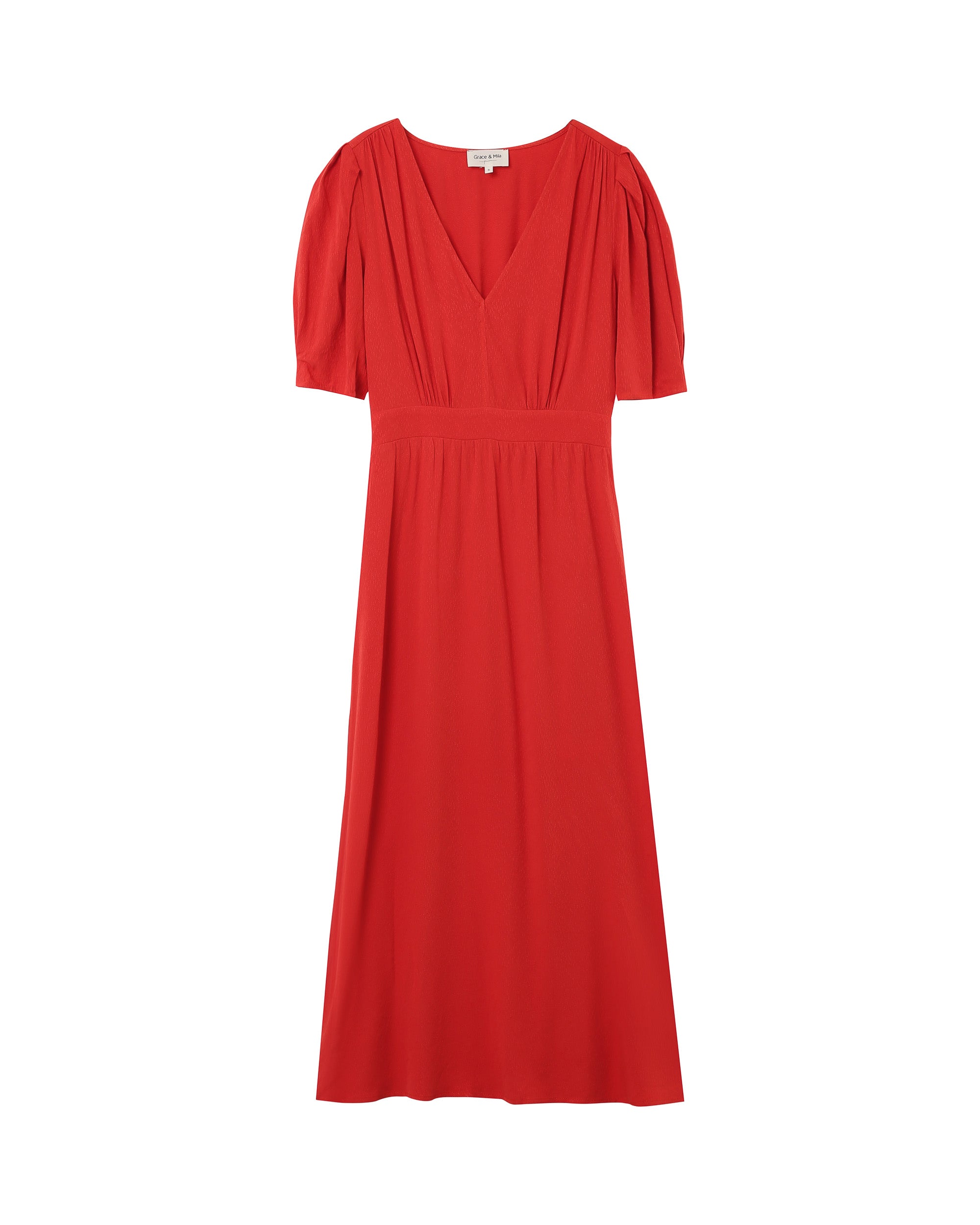 Robe longue droite terracotta Poldie