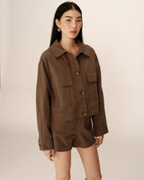 Utility style jacket khaki Polette