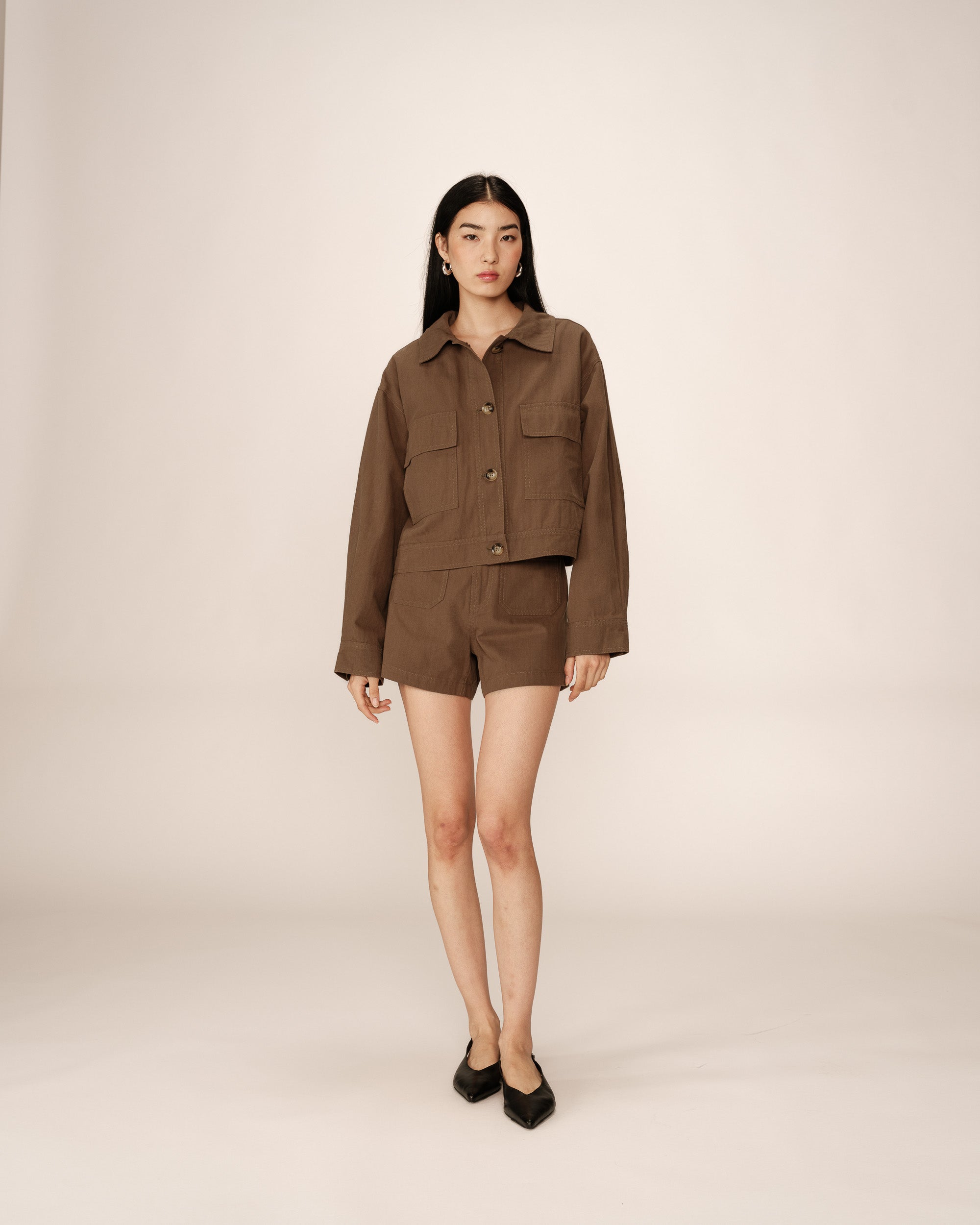 Utility style jacket khaki Polette