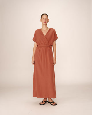 ROBE LONGUE TERRACOTTA POLLEN