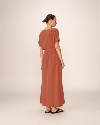 ROBE LONGUE TERRACOTTA POLLEN