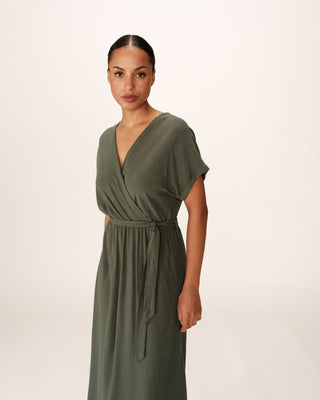 ROBE LONGUE VERT POLLEN