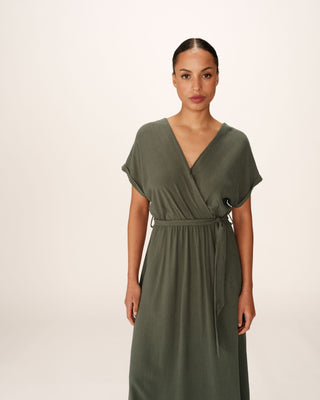 ROBE LONGUE VERT POLLEN