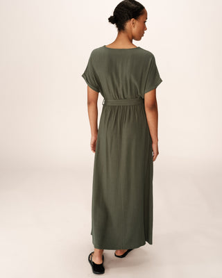ROBE LONGUE VERT POLLEN