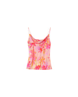 Top drapé en satin fleurs Pomerol