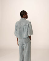 Oversized denim shirt sky blue Pomona_12986
