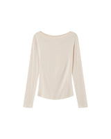 Draped long-sleeve top beige Ponti_13021