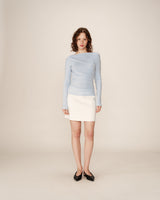 Draped long-sleeve top blue Ponti_13021