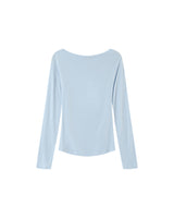 Draped long-sleeve top blue Ponti_13021