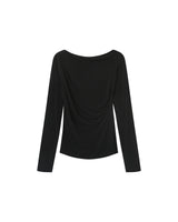Draped long-sleeve top black Ponti_13021
