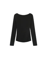 Draped long-sleeve top black Ponti_13021