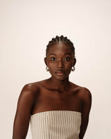 Top bustier rayures beige Portman