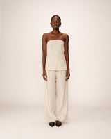 Top bustier rayures beige Portman