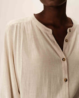 Loose fluid blouse beige Portrait