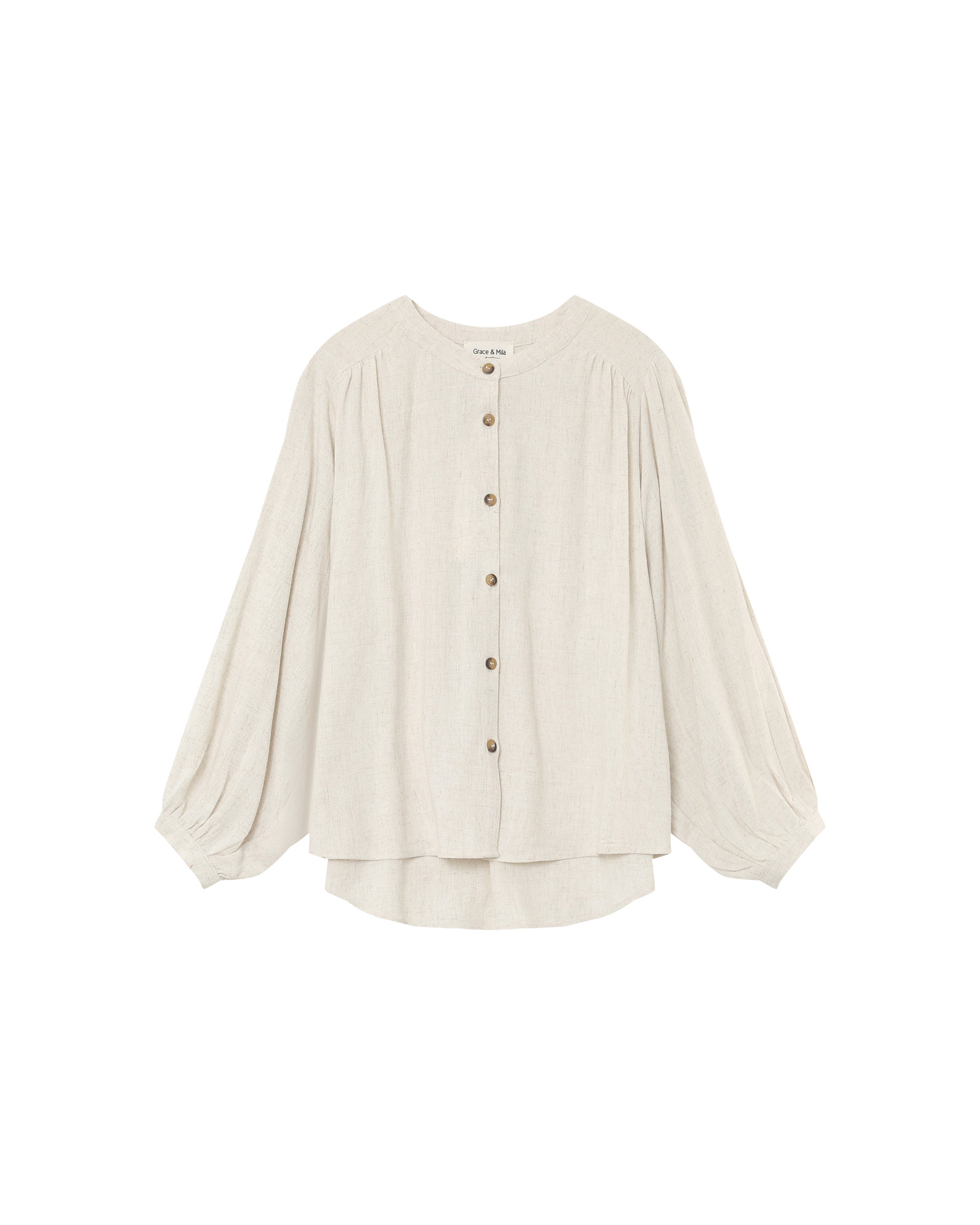 Loose fluid blouse beige Portrait