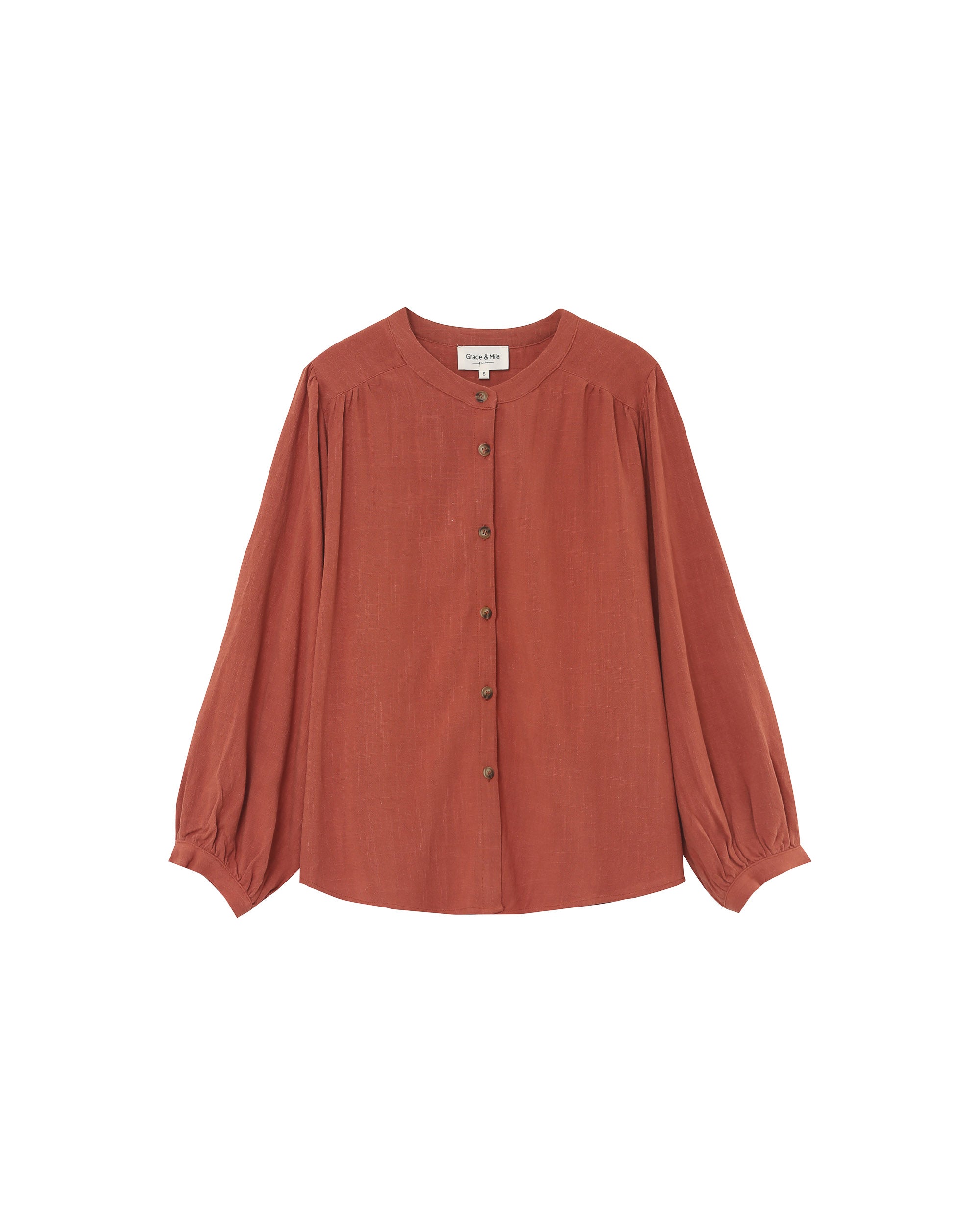 Loose fluid blouse terracotta Portrait
