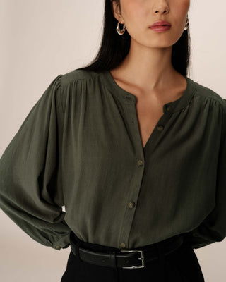 BLOUSE VERT PORTRAIT