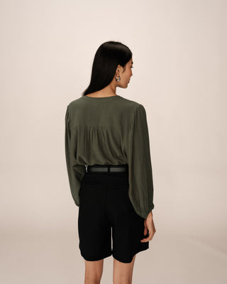 BLOUSE VERT PORTRAIT