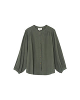 Loose fluid blouse green Portrait