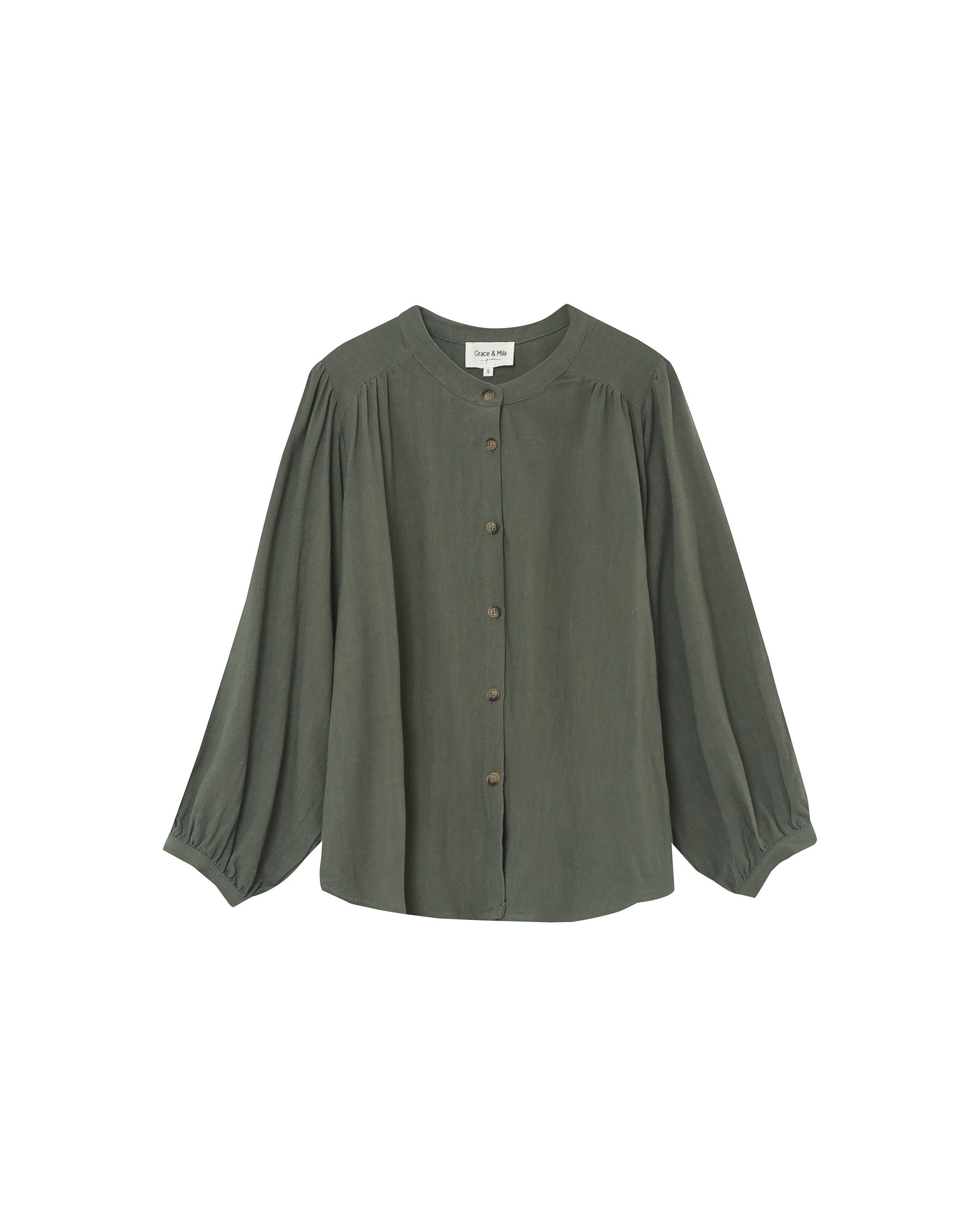 Loose fluid blouse green Portrait