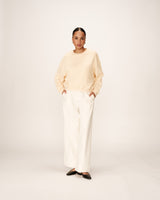 Oversized crop sweatshirt beige Positive