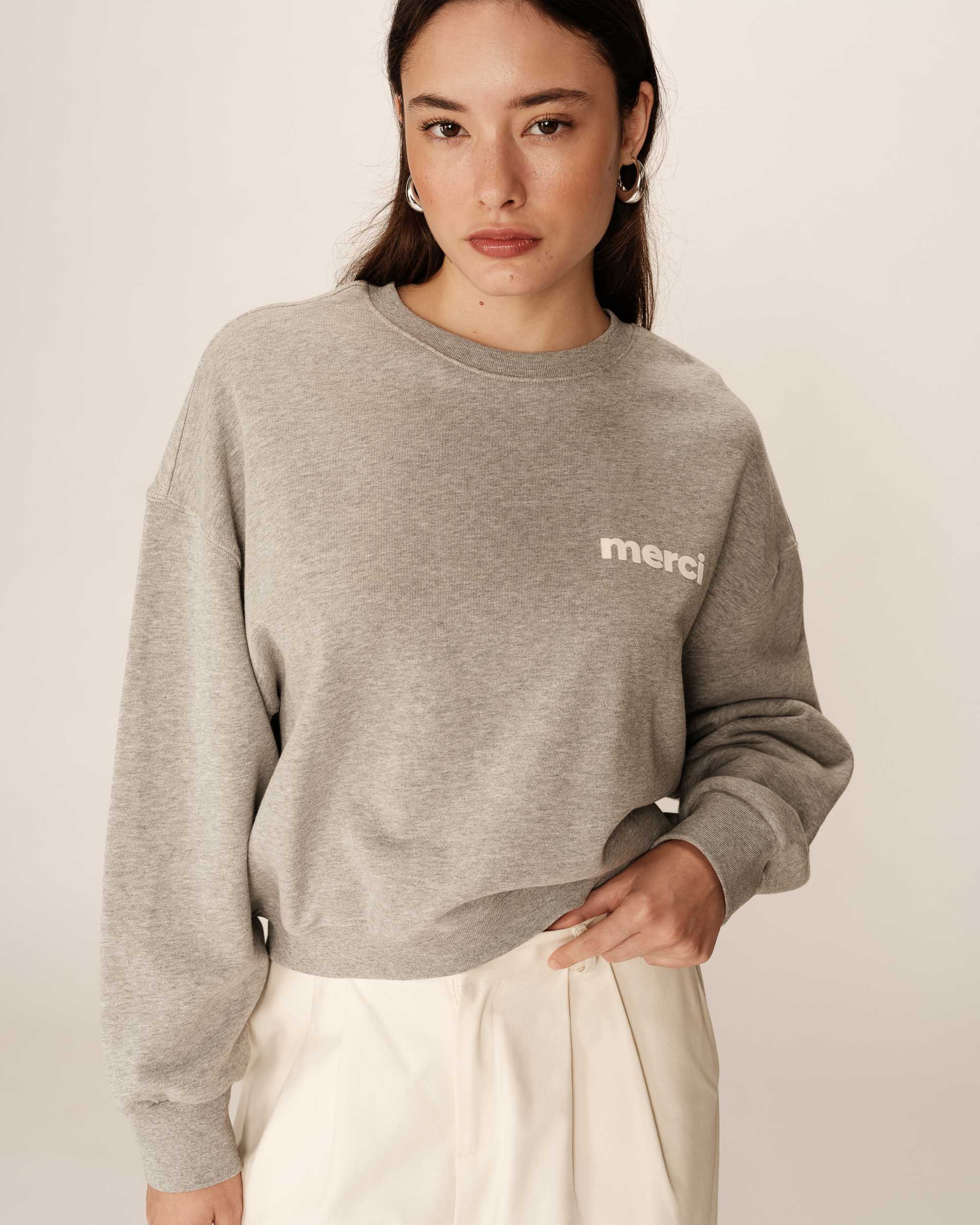 Oversized crop sweatshirt gray Positive
