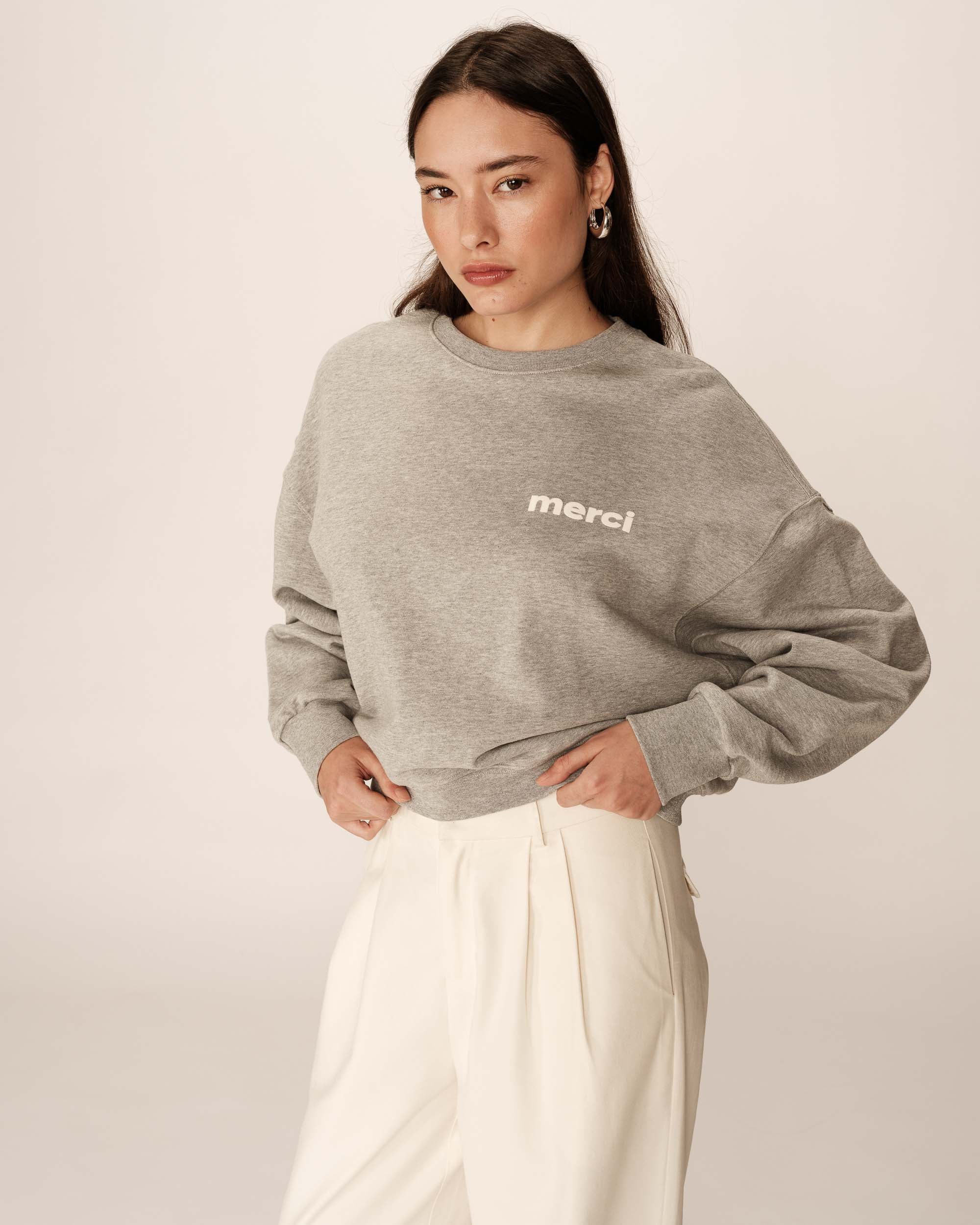 Oversized crop sweatshirt gray Positive