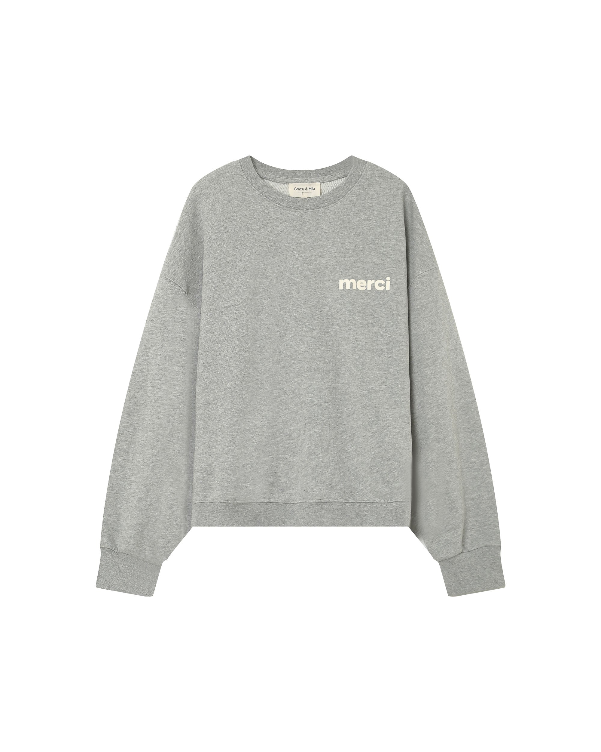 Oversized crop sweatshirt gray Positive