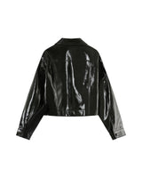 Short faux leather jacket black Poudre