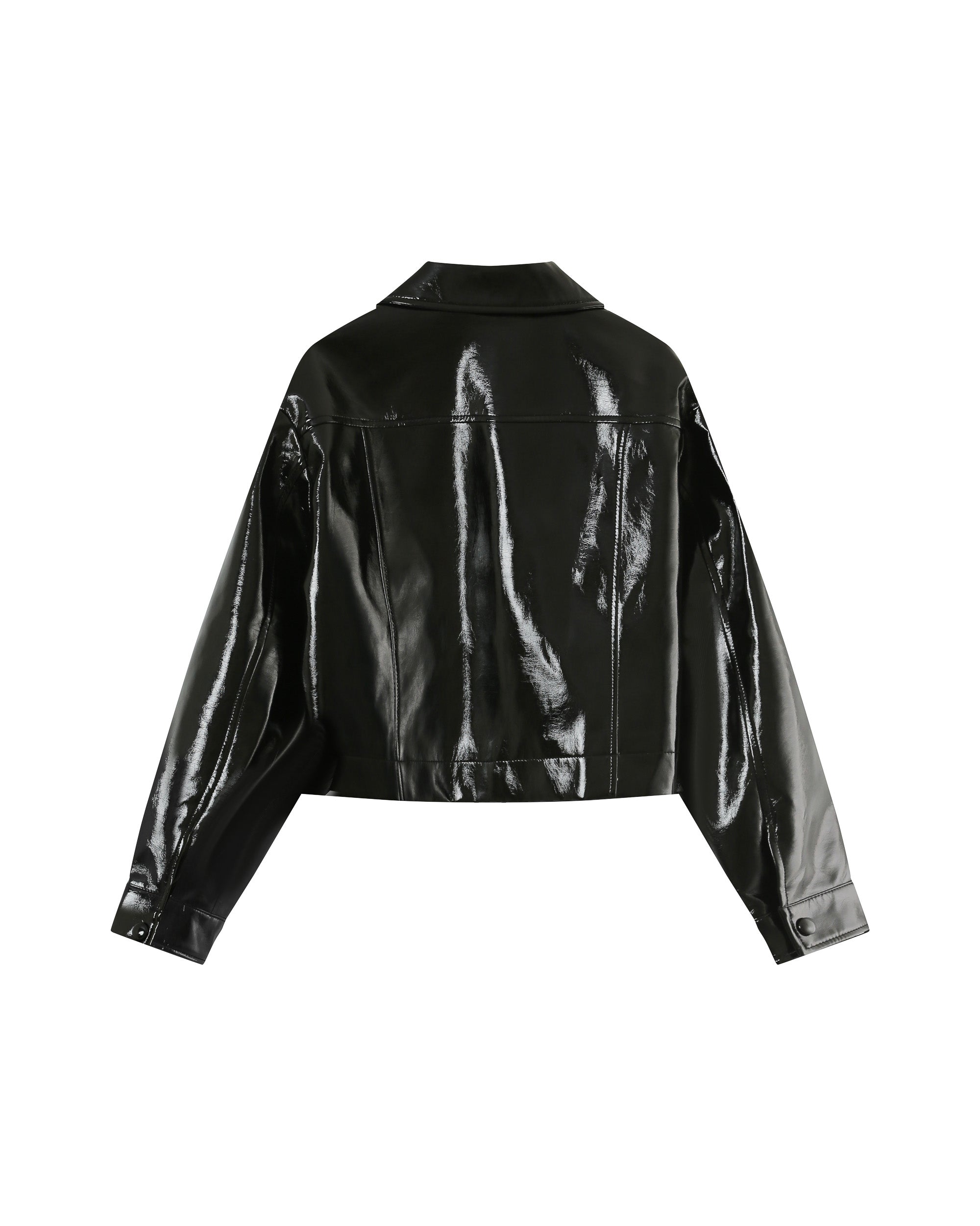 Short faux leather jacket black Poudre