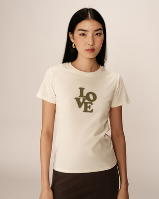 T-SHIRT BEIGE POUSSIN