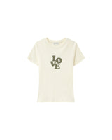 T-shirt message imprimé beige Poussin