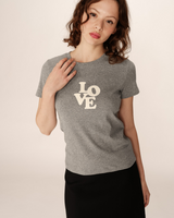 T-shirt message imprimé gris Poussin