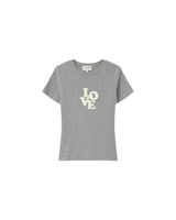 T-shirt message imprimé gris Poussin