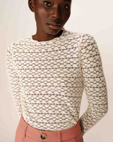 Top transparent en dentelle ecru Prairie