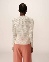 Top transparent en dentelle ecru Prairie